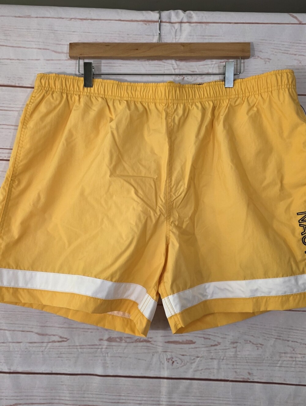 Nautica Men's Yellow Gold Board Swim Shorts 2000s Size XXL NWT Vintage